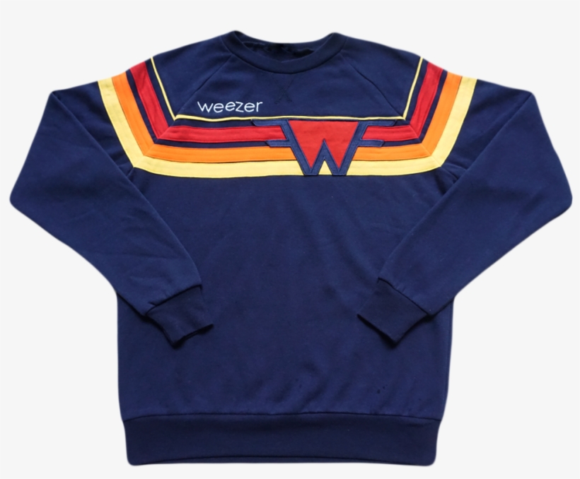 This Is A Custom Stripe Sweat Shirt With Embroidered - Weezer T Shirts, transparent png