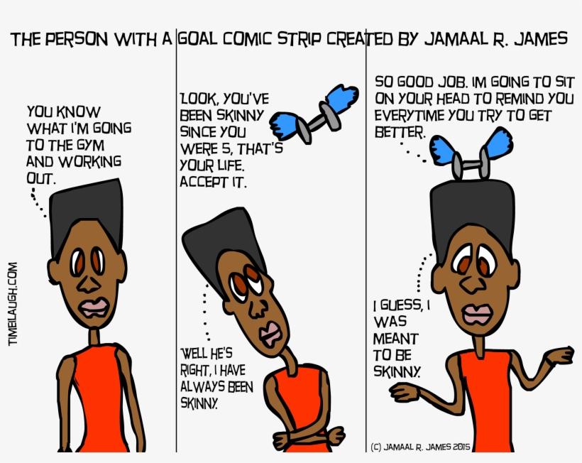The Person With A Goal Comic Strip Created By Jamaal - Comics, transparent png