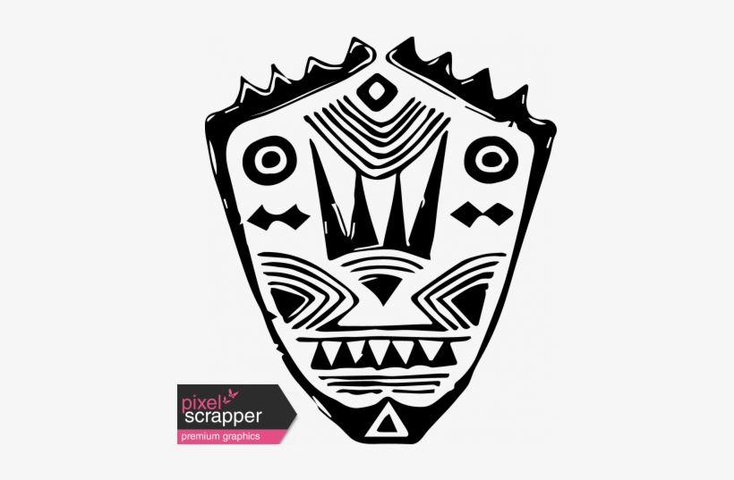 Vintage African Mask Template - Emblem, transparent png
