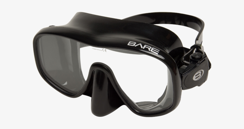 Bare Frameless Single Lens Black Silicone Mask, transparent png