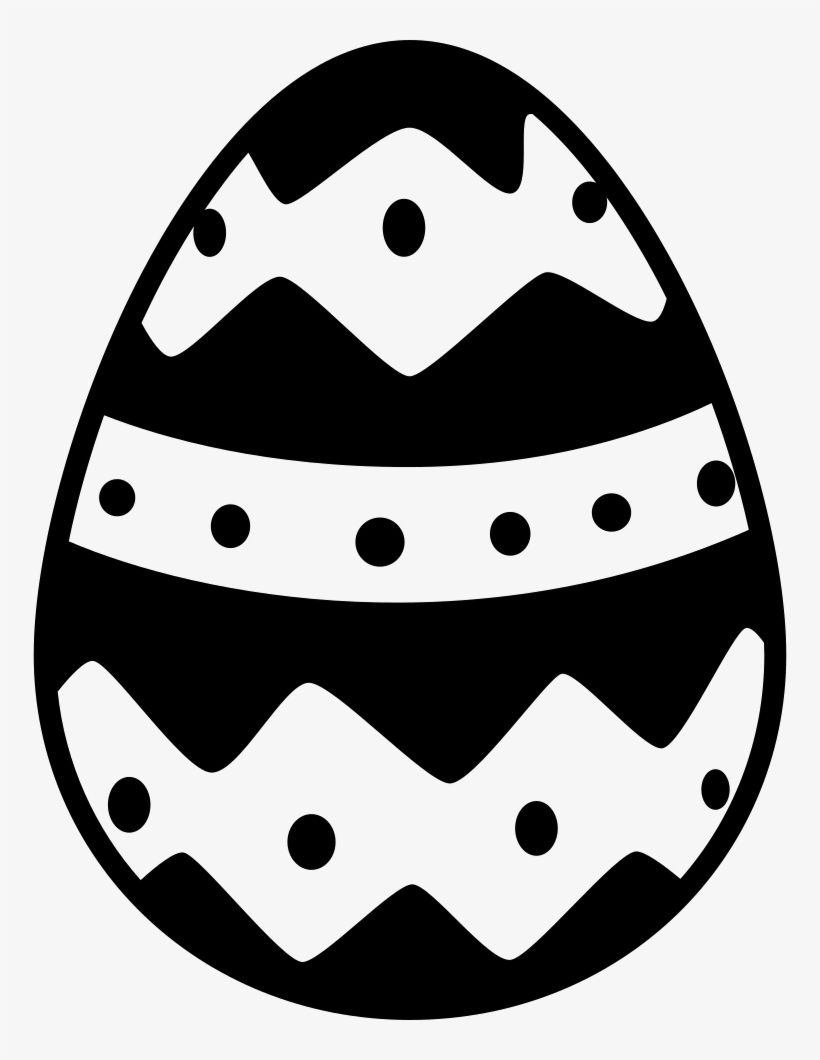 Easter Egg With One Horizontal Straight Line And Two - Easter Egg Vector Black And White, transparent png