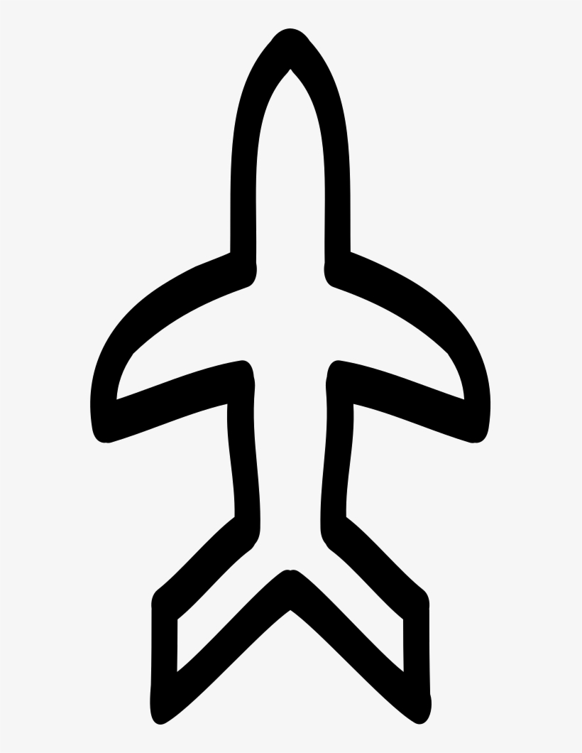 Airplane Hand Drawn Outline Pointing Up Comments - Icon, transparent png