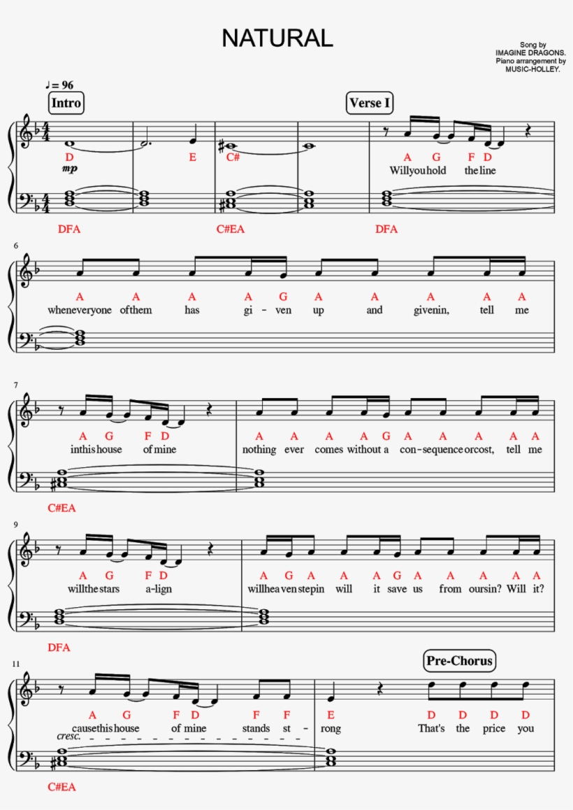 [piano Scores] Imagine Dragons - Musical Composition, transparent png