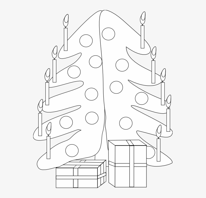 Machovka Christmas Tree Black White Line Art Coloring - Christmas Day, transparent png