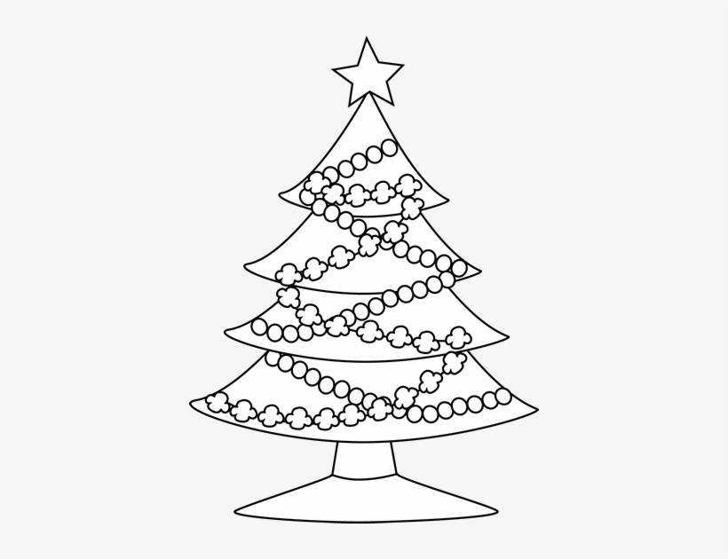 Free Christmas Tree Drawing Black And White - Christmas Tree White Black, transparent png