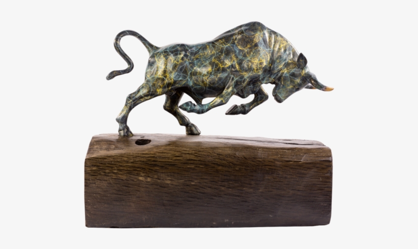Prosperous Charging Bull - Bronze, transparent png