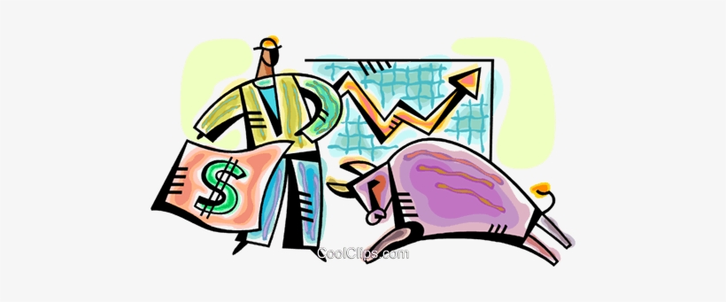 Man With Money Cape And Charging Bull Royalty Free, transparent png