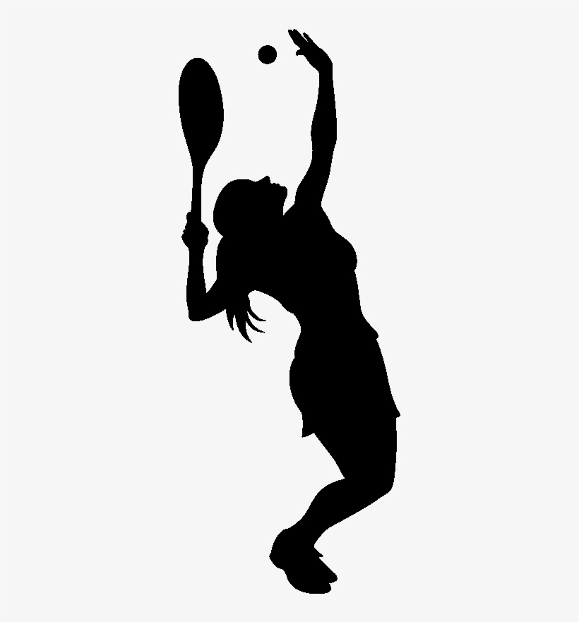 Sticker Service D Une Tenniswoman Ambiance Sticker - Female Tennis Player White Silhouette, transparent png