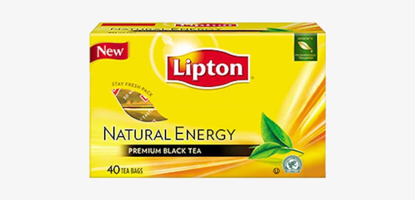 Lipton Natural Energy Premium Black Tea, 40 Count, transparent png
