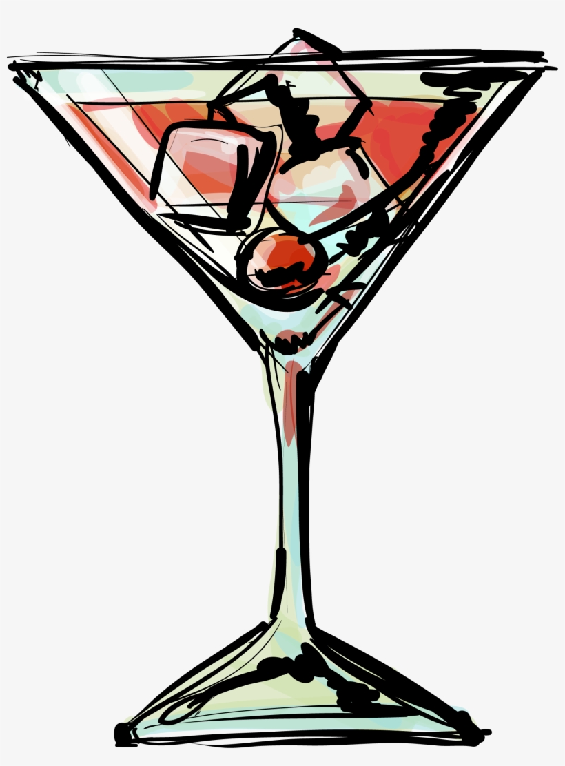 Champagne With Glass Png Clipart - رسم الكحول, transparent png