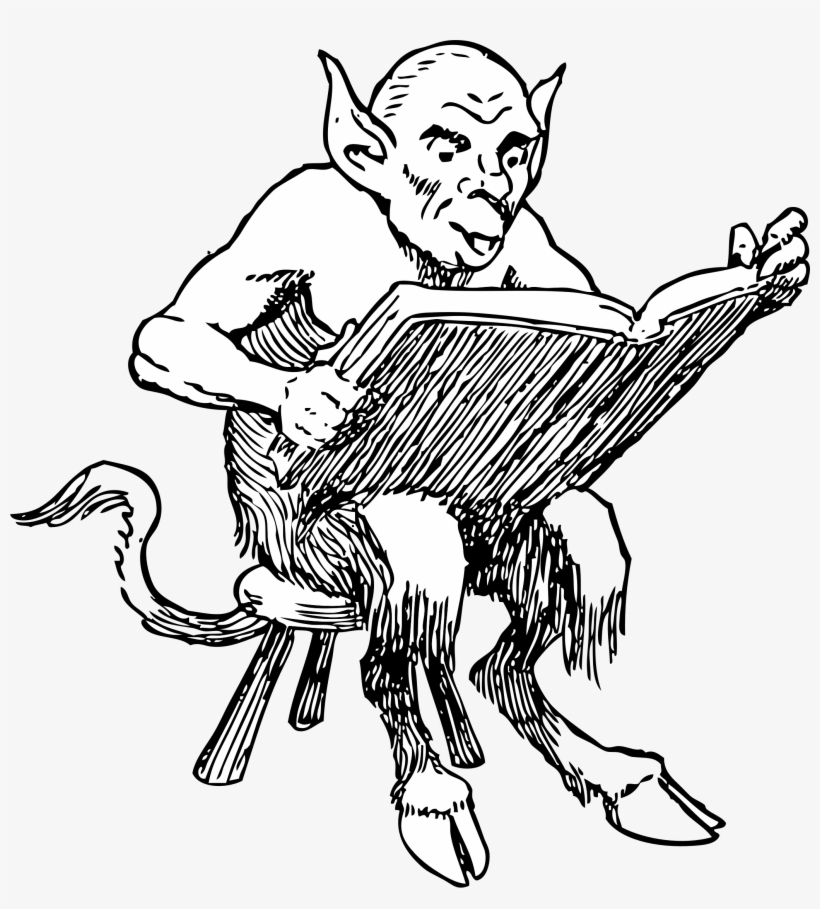 Big Image - Satan Reading A Book, transparent png
