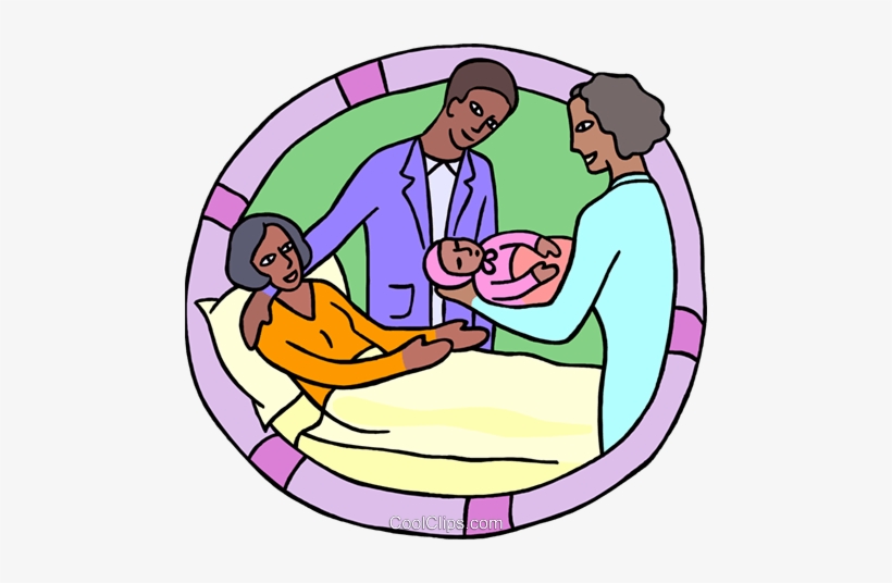 Newborn With Parents In Maternity Ward Royalty Free - Maternity Ward Clipart, transparent png