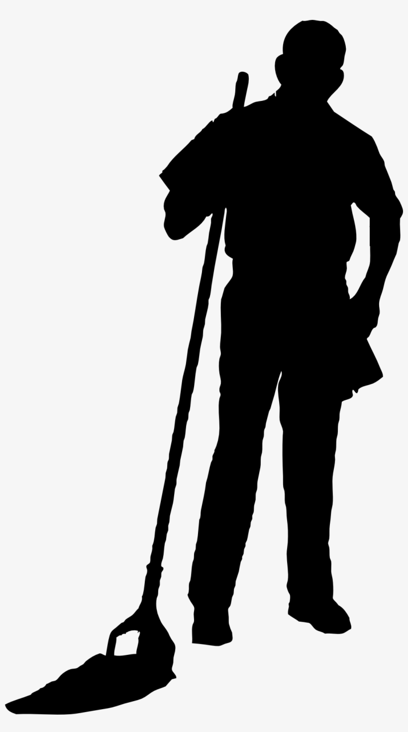 Silhouette Cleaning At Getdrawings - Janitor Silhouette, transparent png
