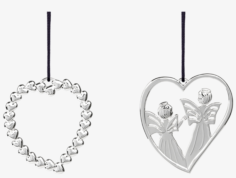 Heart Wreath And Heart Angel H7 Silver Plated - Karen Blixens Jul, transparent png