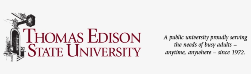 Thomas Edison Credit By Exam Program - Thomas Edison State University Logo, transparent png