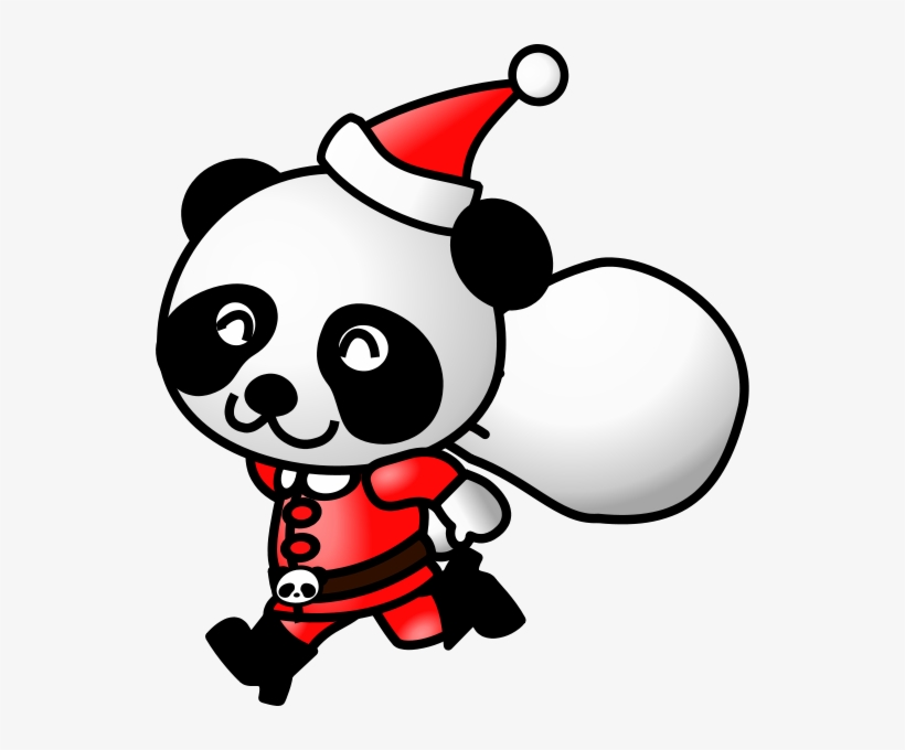 Santa Panda Png Clip Arts - Panda Santa, transparent png