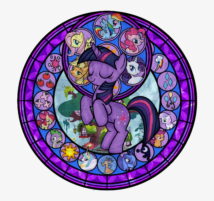 Twilight Sparkle Stained Glass My Little Pony Friendship - Mlp Stained Glass Mane Six, transparent png