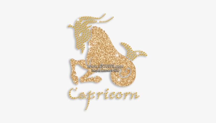 Cool Capricorn Symbol Iron-on Rhinestone Motif - Capricorn, transparent png