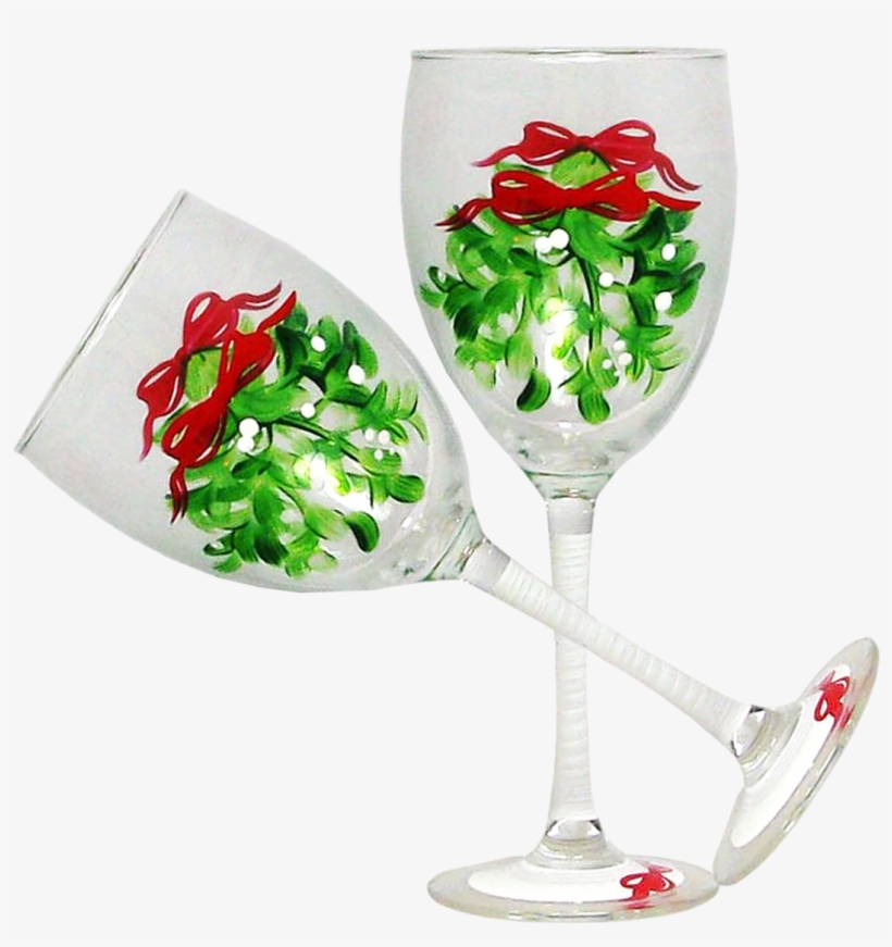 Mistletoe Love Wine Set/2 - Wine, transparent png