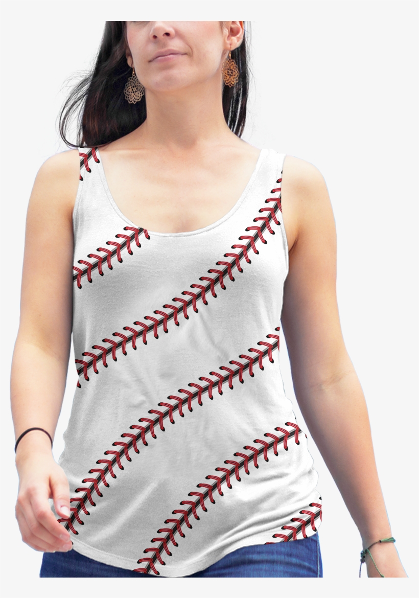 Baseball Stitch Racerback Tank Top - Softball Stitches Women's Canvas Shoes Apparel, transparent png
