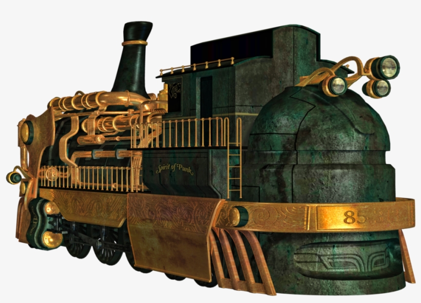 Train, Png V - Steam Punk Passenger Trains, transparent png