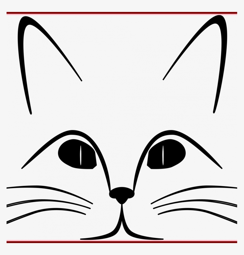 Small Size - Clip Art Outline Of A Cat Face Png, transparent png