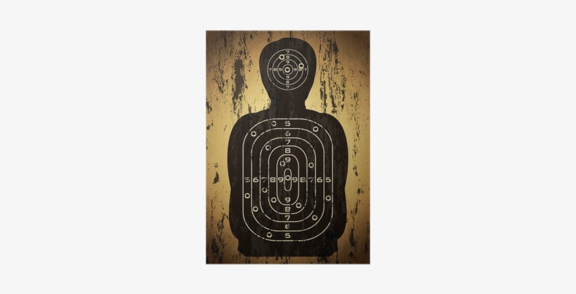 Target Human Silhouette With Bullet Holes Poster • - Silhouette, transparent png