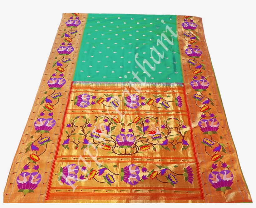 1461481507 Brocade Swan With Flower Border - Kapse Paithani Yeola, transparent png