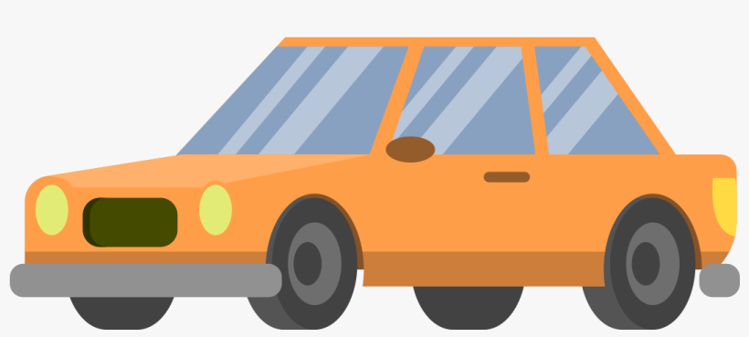 Free Download High Quality Cartoon Car Png Icon Orange - Cartoon Car No Background, transparent png