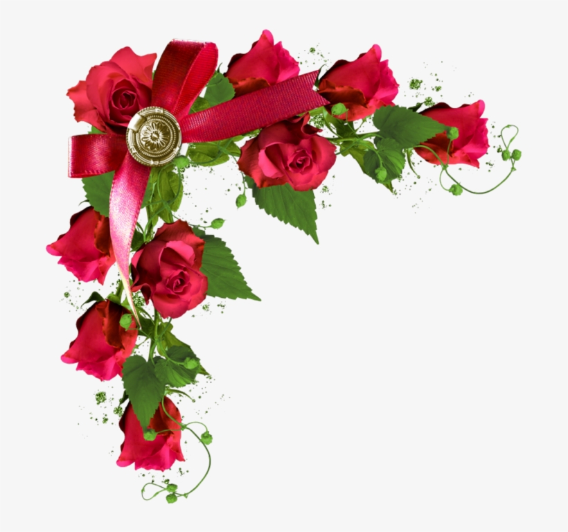 Coins,corners,bordures Outline Pictures, Small Flowers, - Wedding Rose Background Png, transparent png