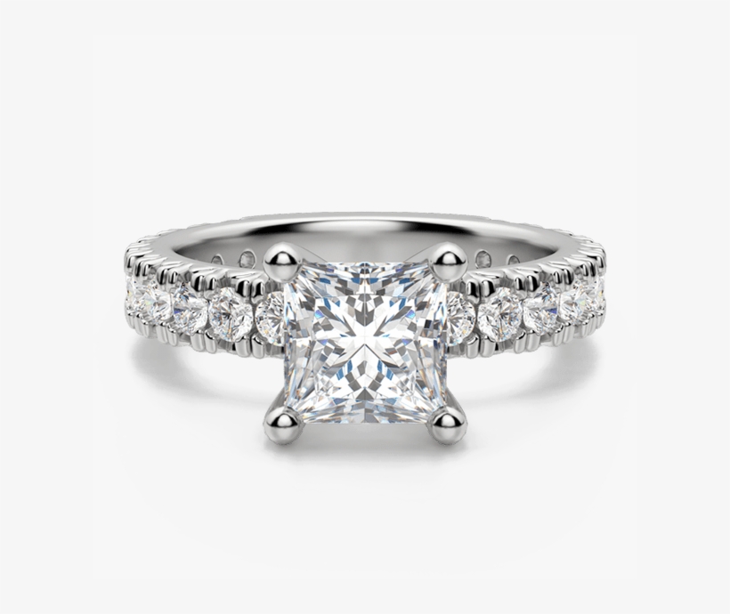 The Contemporay Nexus Diamond™ - Princess Cut Solitaire Claw Prong Rings, transparent png