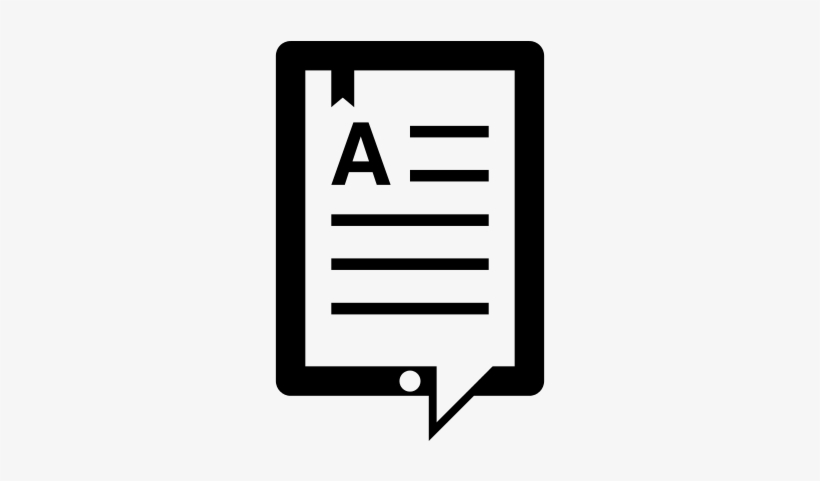 Reading Text In A Speech Bubble On Tablet Screen Vector - Электронная Книга Вектор, transparent png