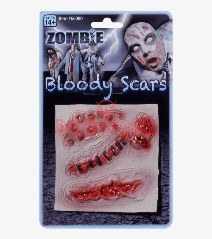4 Bloody Zombie Scars - Hospital Patient Costume Bloody, transparent png
