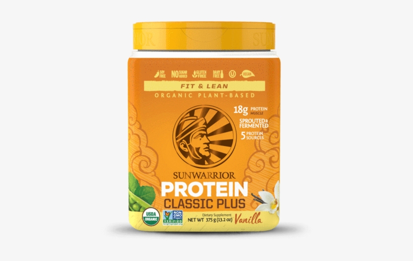 Sunwarrior Classic Plus Vanilla 375g Vegan Protein - Sunwarrior Protein Classic Plus, transparent png