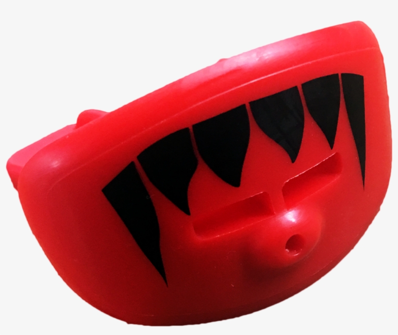 Red Lip Shield Mouth Guard With Black Fangs - Lip, transparent png