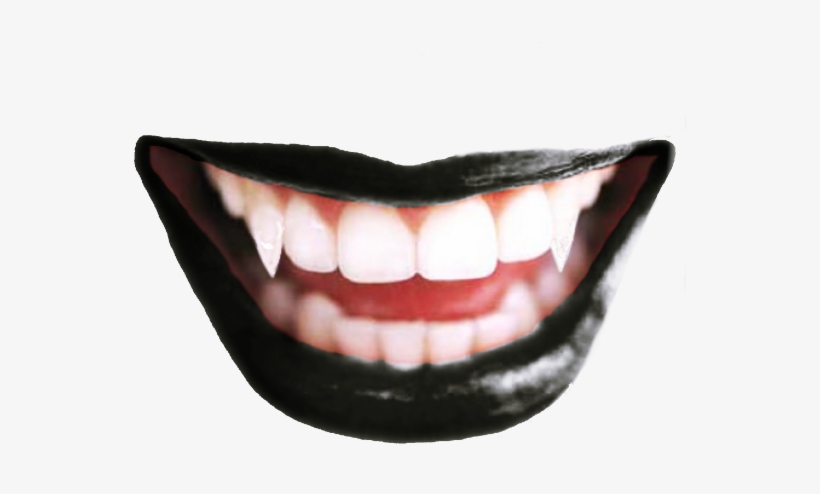 Ftestickers Vampireteeth Fangs Blacklips Blacklipstick - Teeth, transparent png