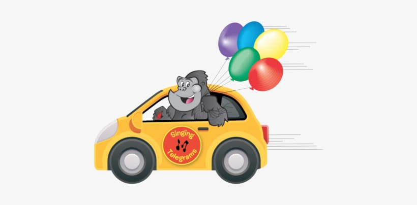 Gorilla Delivering Balloons - Cartoon, transparent png