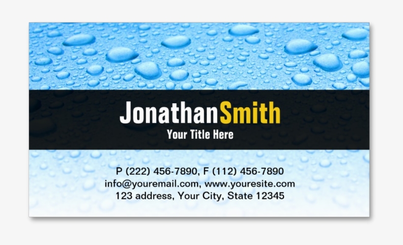 Plumber Business Cards With Blue Water Drops - Visiting Card Design Sri Lanka, transparent png
