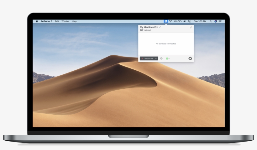 Reflector Running On A Macbook - Macbook, transparent png