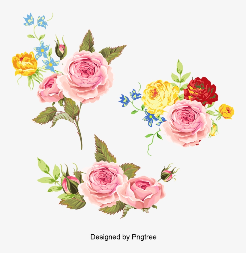 Hand-painted Flowers Vector, Flowers, Flowers, Flower - Ye Store Big Pink Rose Shower Curtain Thicken Waterproof, transparent png