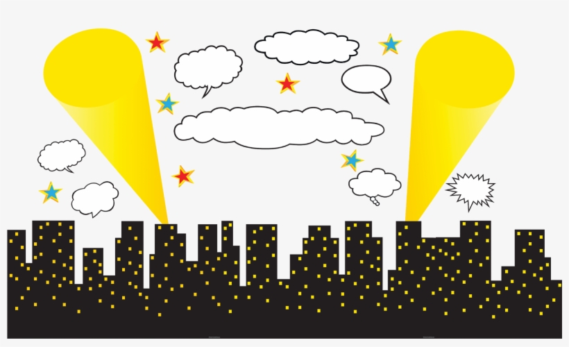 Superhero Cityscape Bulletin Board Display - Teacher Created Resources Superhero Cityscape Bulletin, transparent png