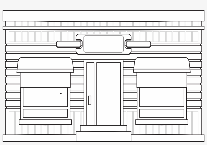 Store Fronts Shop 13 Black White Line Art 1969px 52 - Tver, transparent png