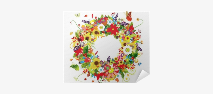 Four Seasons, Floral Wreath For Your Design Poster - Scl22 Galaxy Note 3 スマホケース Au エーユー ノート3 004882 フラワー, transparent png