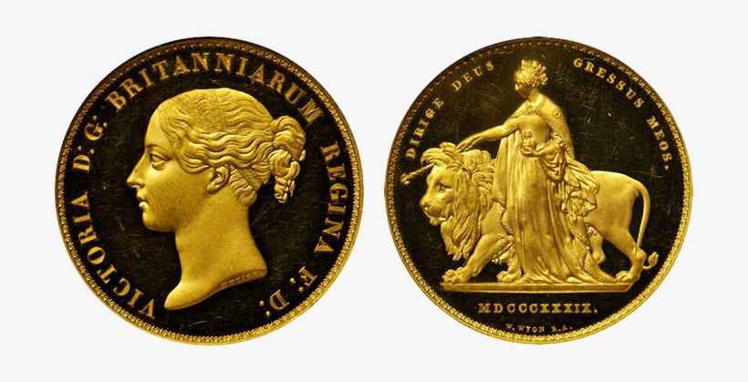 Lot 2477 - Five Pounds 1839 Proof 66, transparent png