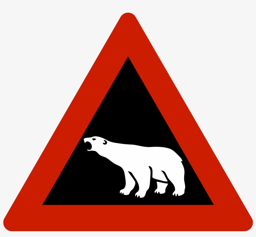 Open - Polar Bear Road Sign, transparent png