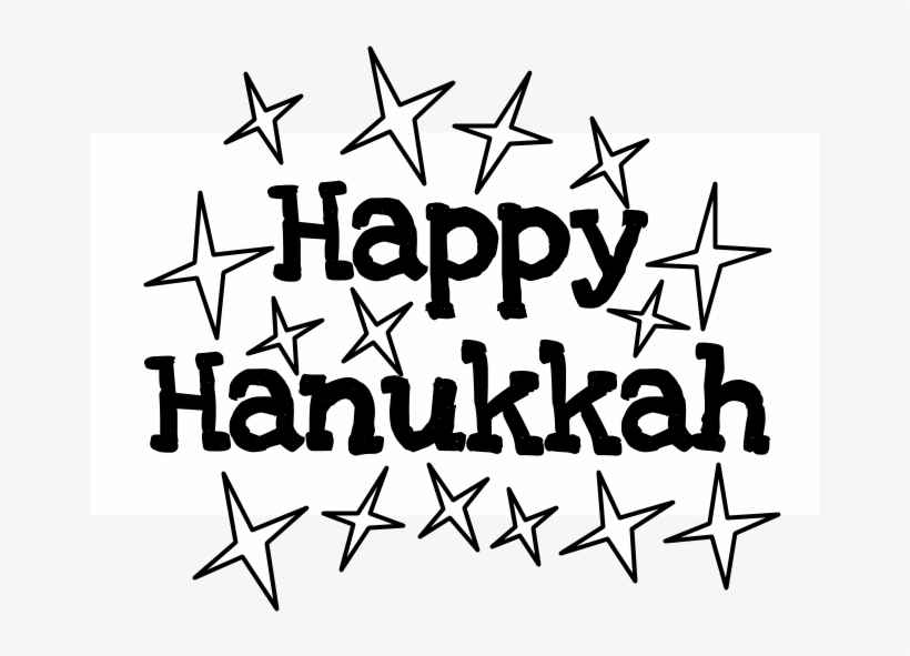 Happy Hanukkah, Black Letters, Black And White Stars, - Frog Hoppy Holidays Greeting Cards (pk Of 20), transparent png