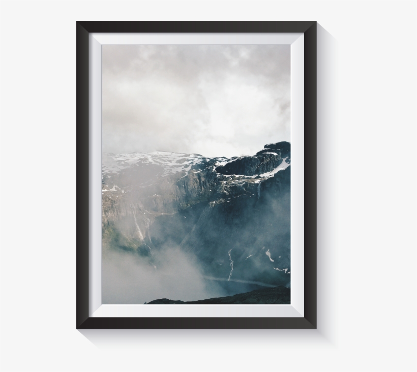 Scandi Mountain Range Part B Minimal Nordic Artwork - Picture Frame, transparent png