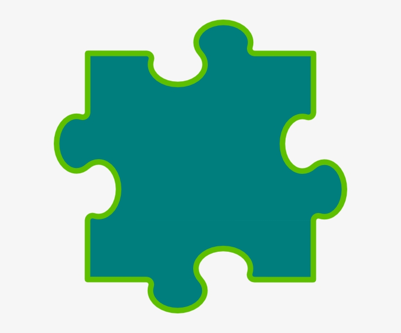 Blue Green Puzzle Piece Clip Art - Puzzle Piece Clipart, transparent png