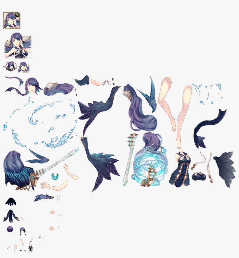 Click For Full Sized Image Little Mermaid - Sinoalice Sprite, transparent png