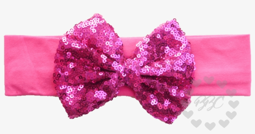 Pink Sequin Bow Headband, transparent png